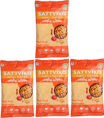 

Sattviko Peri Peri Makhana Lite Snacks Combo Pack of 4 - 21 gram each(84 g, Pack of 4)