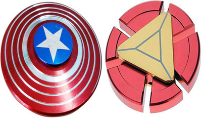 

GRAPPLE DEALS Captain America Shield And Iron Man Metal Hand Spinner Fidget Stress Reducer Anti Anxiety Pack Of Two For Kids(Multicolor)