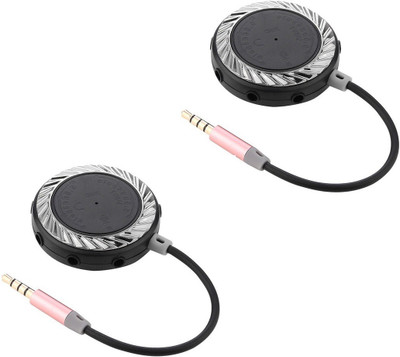 

ReTrack SET OF 2PC 9Way 3.5mm Jack Multi Earphone Audio MP3 Hub with Mic USB Adapter(Black)