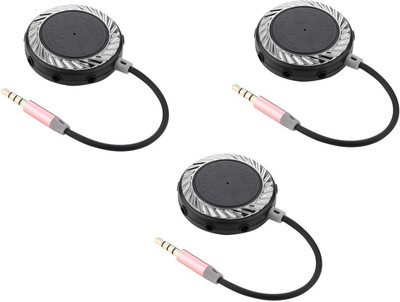 

ReTrack SET OF 3PC 9Way 3.5mm Jack Multi Earphone Audio MP3 Hub with Mic USB Adapter(Black)