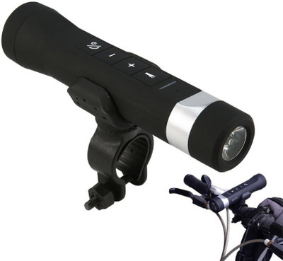 

VibeX ™ Bluetooth Speak Speakers Outdoor Wireless speaker Music Torch Bike Cycling Support TF FM Power Bank 2600mah Flash Function LED Front Light(Black)