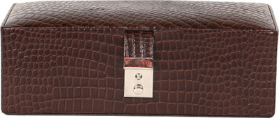 

C Comfort Genuine Leather 2 Tray Jewellery Box Jewellery Box Vanity Box(Brown)