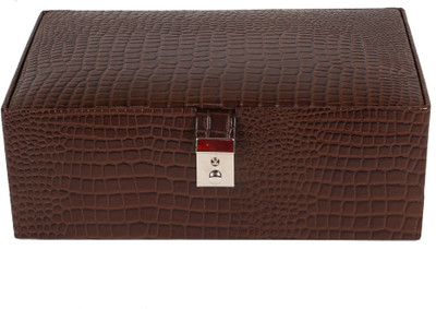 

C Comfort Genuine Leather 3 Tray Jewellery Box Jewellery Box Vanity Box(Brown)