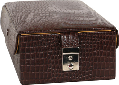 

C Comfort Genuine Leather 2 Tray Jewellery Box Jewellery Box Vanity Box(Brown)