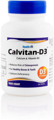 

HealthVit Calvitan-CDM Calcium + Vitamin D3 + Magnesium 60 Tablets(60 No)