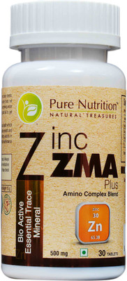 Pure Nutrition Zinc ZMA Plus (Bio Active Essential Trace Minerals)(500 mg) Pure Nutrition Zinc ZMA Plus (Bio Active Essential Trace Minerals)(500 mg)