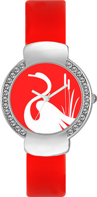 View Shivam Retail SR-VT-25 Diamond Studed Stylished Looked Printed Dial Heavy Rubber Red Strap Diwali Dhamaka Best Deal Of Watch  - For Girls Wrist Watches Price Online(Shivam Retail)