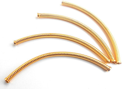 

ecaart Gold Finished Bend Pipe For Necklace Making