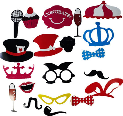 

DUS10 Party Propz Set of 20 Photo Booth Props/Party Props Photo Booth Board/Funny Party Props (Birthday, Party, Wedding, Bachelorette )- Pack of 20 Props