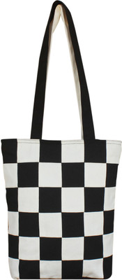 

Ryan tote bag checked black & white Multipurpose Bag(Black, White, 7 L)