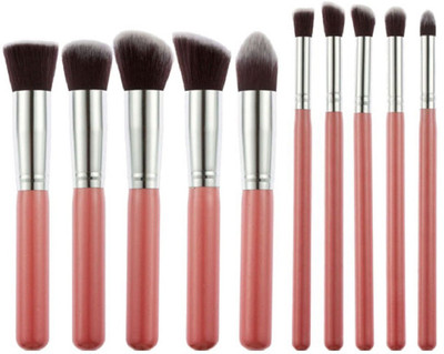 

Beauty Wand Kabuki Makeup Brush 10pcs Set ( Pink)(Pack of 10)