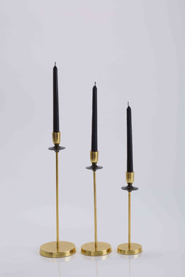 Sammsara Liz 2 tone Gold & Black Candle Holder set of 3 Aluminium 1 - Cup Candle Holder Set(Gold, Pack of 3)