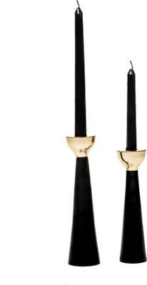 

Sammsara Golden Tulip Candlestand set of 2 Aluminium 1 - Cup Candle Holder Set(Black, Gold, Pack of 2)