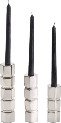 

Sammsara Winona Candlestand set of 3 Aluminium Candle Holder Set(Silver, Pack of 3)