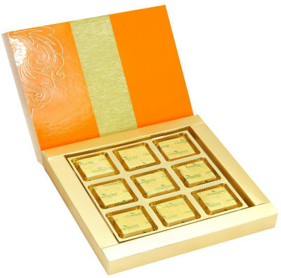 

Ghasitaram Gifts Royal 9 pcs Mixed Nuts Chocolate Box Fudges(135 g)