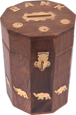 

Craft Trade Wooden Cash Bank/Coin Bank (Brown) Coin Bank(Brown)