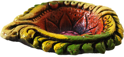 

RDR Earthenware (Pack of 2) Table Diya Set(Height: 2 inch)