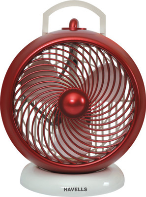 

Havells i-Cool 3 Blade Table Fan(White maroon, Pack of 1), Red