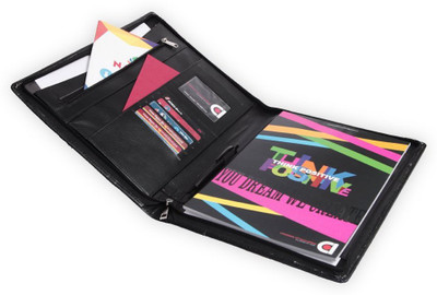 

COI Leatherite Faux leather folder(Set Of 1, Black)