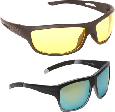 

Vast 5307C2YK_CYCLINGSPORTS Motorcycle Goggles(Black), Black;yellow