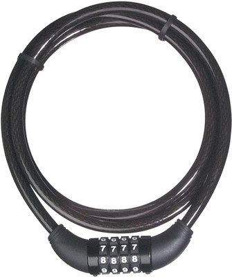 ShopLand Heavy Duty Stainless Steel with PVC Coating Rope for helmet bike Luggage 4 Digit Number Lock Cable Lock(Black) available at flipkart for Rs.325
