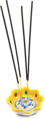 

India Meets India Blue Pottery Decorative Ceramic Incense Stick Stand/Aggarbatti Stand/Ceramic Tribal Dhoopdaan/Ceramic Agarbatti Stand/ Dhoop Batti Stand Holder/ Ceramic Incense Holder Stand Qty- 1 Ceramic Incense Holder(Yellow)