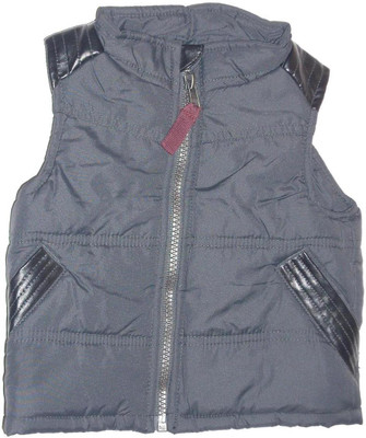 

Renessance Sleeveless Solid Baby Boy's Jacket, Black