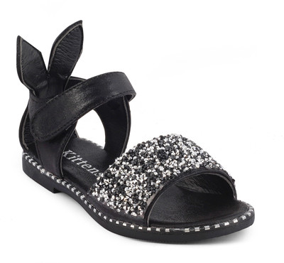 

KITTENS Girls Velcro Flats(Black