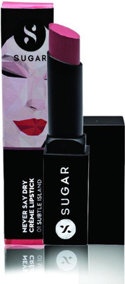 

Sugar NEVER SAY DRY CRÈME LIPSTICK - 01 Subtle Island (Muted Brownish Pink)(Muted Brownish Pink, 3.5 g)