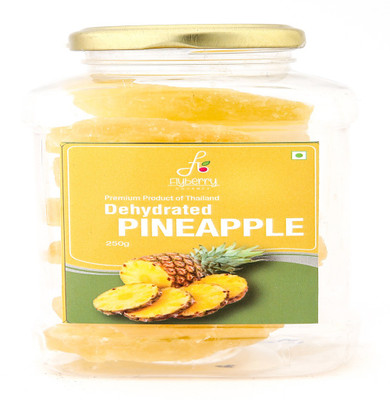 Flyberry Gourmet Dehydrated Pineapple 250 g Pineapple(250 g, Plastic Bottle)
