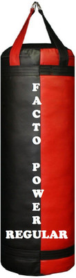

FACTO POWER Regular 3.5 Feet Long, Synthetic Leather Material, Black and Red Color, Unfilled with Hanging Straps Hanging Bag(3.5, 42 kg)