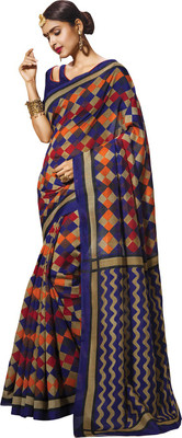 Ratnavati Printed Bhagalpuri Art Silk Saree(Multicolor)