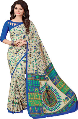 Bombey Velvat Fab Floral Print, Checkered, Printed, Plain, Animal Print, Embellished, Geometric Print, Graphic Print, Applique, Self Design, Solid Paithani Printed Silk, Art Silk Saree(Multicolor) available at flipkart for Rs.449