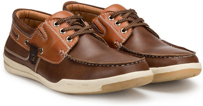 

Escaro Boat Shoes For Men(Brown, Tan