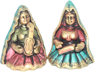 

Sarvsiddhi Terracotta Rajasthani Ladies Showpiece Decorative Showpiece - 13 cm(Terracotta, Multicolor)