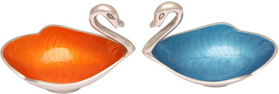 

SHANAYA CREATIONS Aluminum Duck Pair of 2 Decorative Showpiece - 15 cm(Aluminium, Multicolor)
