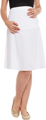 OXOLLOXO Solid Women A-line White Skirt