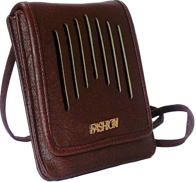

kd collections Girls Casual Brown PU Sling Bag