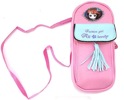 

Must Visit Girls Casual Pink Leatherette Sling Bag