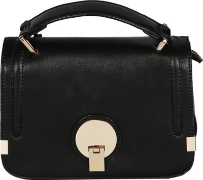 

CRAWLER Girls Casual Black Leatherette Sling Bag