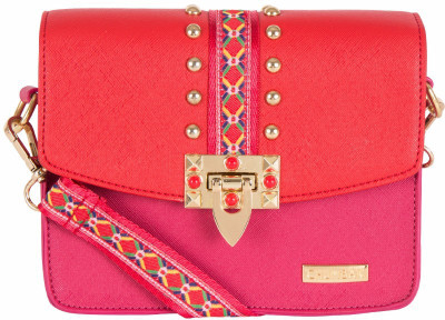 

Chumbak Women Casual Pink, Orange PU Sling Bag, Orange;pink