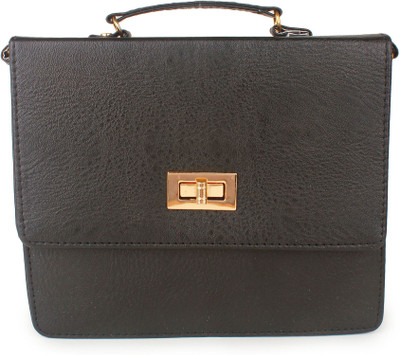 

CRAWLER Girls Casual Black Leatherette Hand-held Bag
