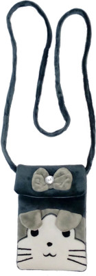 

kd collections Girls Casual Grey Velvet Sling Bag