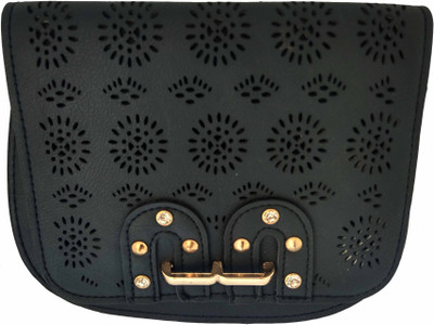 

ALIVE Women Casual Black Leatherette Sling Bag