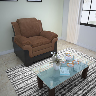 

RoyalOak Fabric 1 Seater Sofa(Finish Color - Brown)