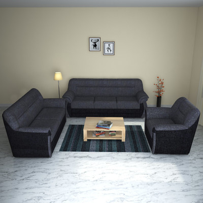 

Furnicity Fabric 3 + 2 + 1 Grey Sofa Set