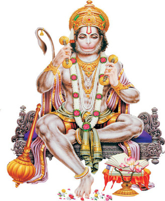

razwada  Hanumanji worshiping lord Ram Vnyl  Self Adhesive Sticker(Pack of 1, Red;yellow