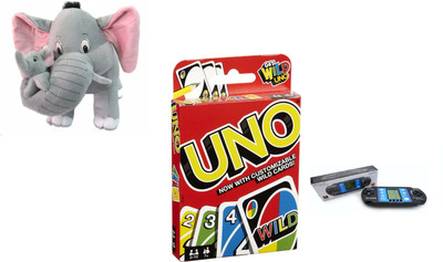 

Ktkashish Toys Grey elephant & UNO game Or POP Game For the Kids . - 32 cm(Multicolor)