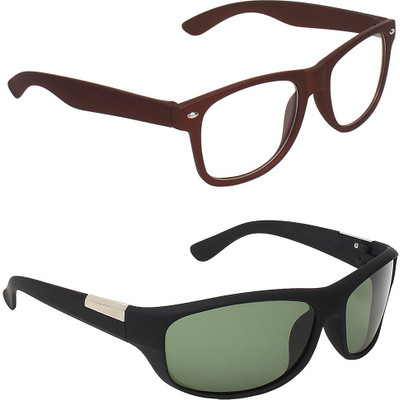 Zyaden Wayfarer, Wrap-around Sunglasses(For Men & Women, Clear, Black)