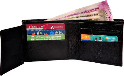 

Wildrexx Men Black Genuine Leather Wallet(9 Card Slots)